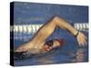 Female Swimmer in Action-null-Stretched Canvas