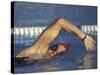 Female Swimmer in Action-null-Stretched Canvas