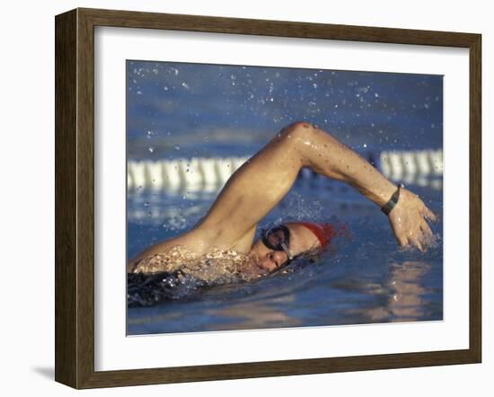 Female Swimmer in Action-null-Framed Photographic Print