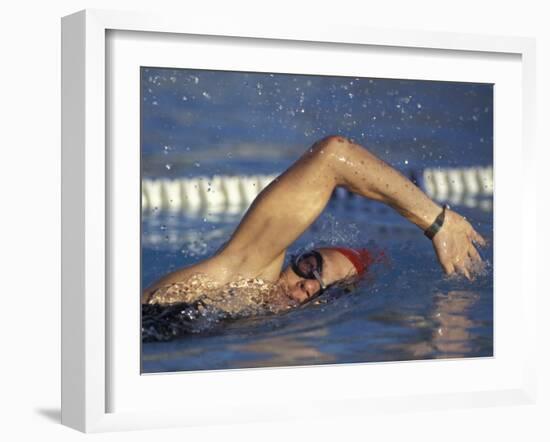 Female Swimmer in Action-null-Framed Photographic Print