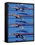 Female Swimmers at the Start of a Race-null-Framed Stretched Canvas