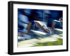 Female Swimmers at the Start of a Race-null-Framed Photographic Print