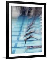 Female Swimmers at the Start of a Race-null-Framed Photographic Print