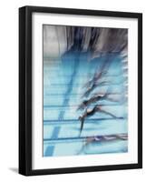 Female Swimmers at the Start of a Race-null-Framed Photographic Print