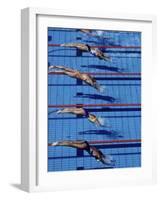 Female Swimmers at the Start of a Race-null-Framed Photographic Print