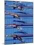 Female Swimmers at the Start of a Race-null-Mounted Photographic Print