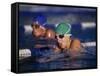 Female Swimmers Competing in a Breaststroke Race-null-Framed Stretched Canvas