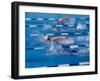 Female Swimmers Competing in a Freestyle Race-null-Framed Photographic Print