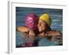 Female Swimmers Reacts to Victory-null-Framed Photographic Print