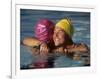 Female Swimmers Reacts to Victory-null-Framed Photographic Print