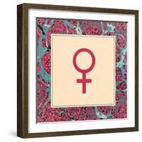 Female Symbol - Feminism-Swedish Marble-Framed Art Print