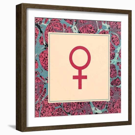 Female Symbol - Feminism-Swedish Marble-Framed Art Print