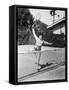 Female Tennis Player Reaching for Shot-null-Framed Stretched Canvas