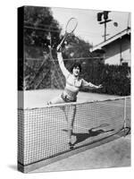Female Tennis Player Reaching for Shot-null-Stretched Canvas
