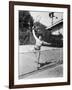 Female Tennis Player Reaching for Shot-null-Framed Photo