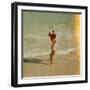 Female Tourist Enjoying Surf on a Florida Beach-Yale Joel-Framed Photographic Print