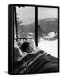 Female Tuberculosis Patient Lying under an Electric Blanket in Bed on Large Porch-Alfred Eisenstaedt-Framed Stretched Canvas