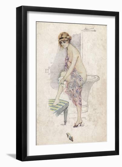 Female Type after Bath-null-Framed Art Print