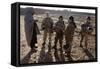 Female U.S. Marines on Patrol, with a Local Afghan Man in Helmand Province, 2010-null-Framed Stretched Canvas