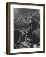 Female Vocalist Entertains Patrons at Cafe Society Downtown-Gjon Mili-Framed Photographic Print