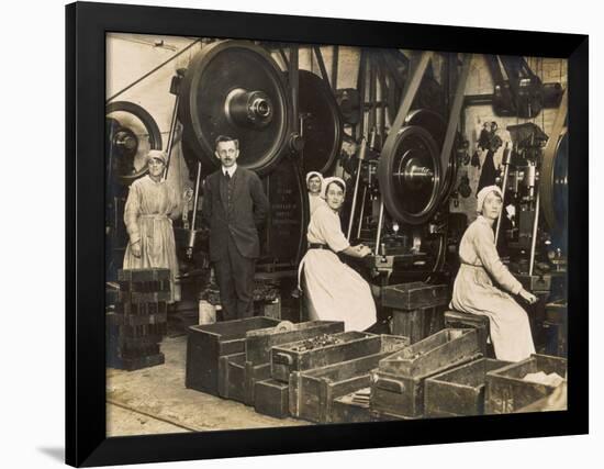 Female War Workers in a Manchester Munitions Factory-null-Framed Photographic Print