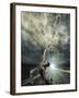 Female Warrior on the Road with Her Katana Sword-Netfalls-Framed Photographic Print