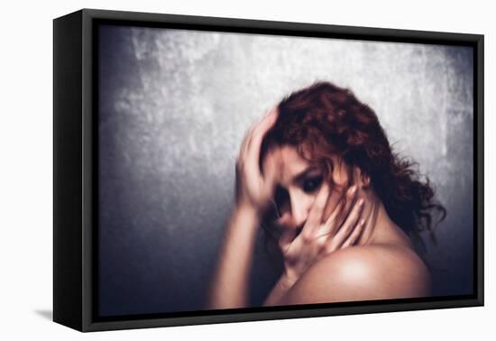 Female with Red Curly Hair-Luis Beltran-Framed Stretched Canvas