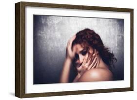 Female with Red Curly Hair-Luis Beltran-Framed Photographic Print