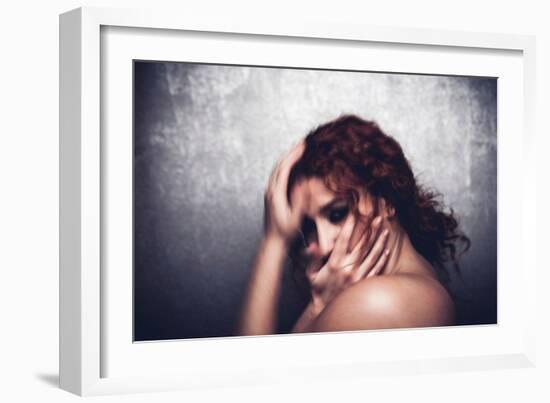 Female with Red Curly Hair-Luis Beltran-Framed Photographic Print