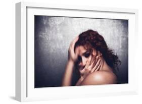 Female with Red Curly Hair-Luis Beltran-Framed Photographic Print