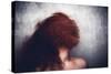 Female with Red Curly Hair-Luis Beltran-Stretched Canvas