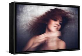 Female with Red Curly Hair-Luis Beltran-Framed Stretched Canvas