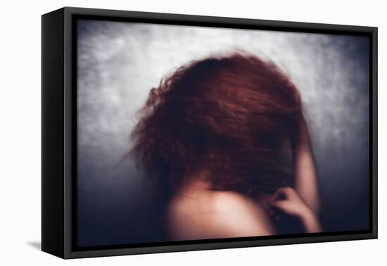 Female with Red Curly Hair-Luis Beltran-Framed Stretched Canvas