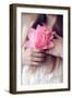 Female Youth Holding Pretend Flower-Carolina Hernández-Framed Photographic Print