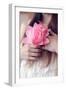 Female Youth Holding Pretend Flower-Carolina Hernández-Framed Photographic Print