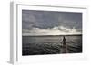 Female Youth on Jetty by Sea-Felipe Rodríguez-Framed Photographic Print