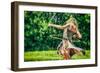 Female Youth Spinning Hoop-Stephen Arens-Framed Photographic Print