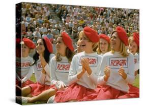 Females During Rally at UCLA for California Repub. Governor Candidate Ronald Reagan During Campaign-John Loengard-Stretched Canvas