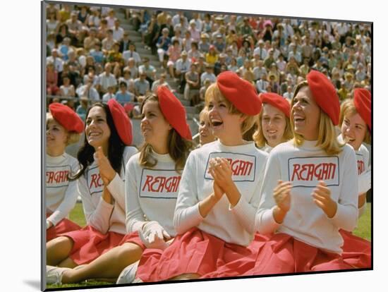 Females During Rally at UCLA for California Repub. Governor Candidate Ronald Reagan During Campaign-John Loengard-Mounted Photographic Print