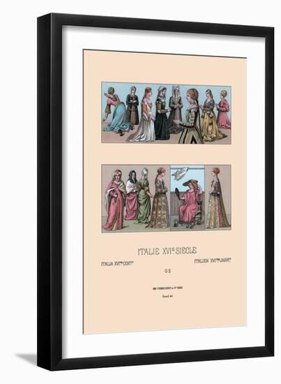 Feminine Dress of Sixteenth Century Italy and Holland-Racinet-Framed Art Print