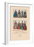 Feminine Dress of the French and Italian Aristocracy, Sixteenth Century-Racinet-Framed Art Print