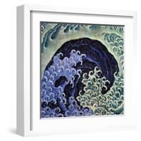 Feminine Wave (detail)-Katsushika Hokusai-Framed Art Print