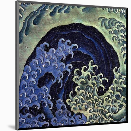 Feminine Wave (detail)-Katsushika Hokusai-Mounted Art Print