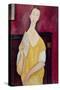 Femme à l'éventail, Lunia Czechowska (1919)-Amedeo Modigliani-Stretched Canvas