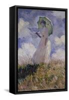 Femme à l'Ombrelle Tournée Vers la Gauche (Woman with Umbrella), 1886-Claude Monet-Framed Stretched Canvas