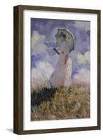 Femme à l'Ombrelle Tournée Vers la Gauche (Woman with Umbrella), 1886-Claude Monet-Framed Premium Giclee Print