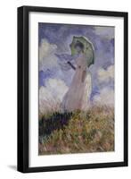 Femme à l'Ombrelle Tournée Vers la Gauche (Woman with Umbrella), 1886-Claude Monet-Framed Premium Giclee Print