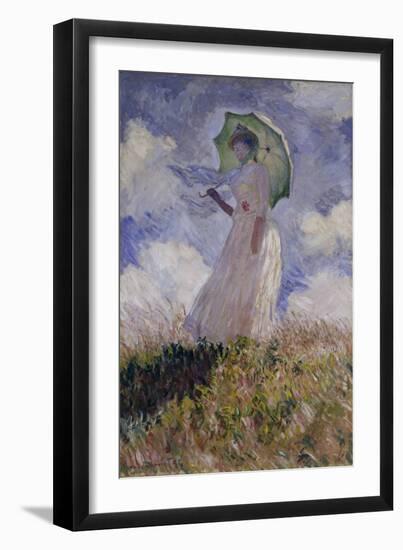 Femme à l'Ombrelle Tournée Vers la Gauche (Woman with Umbrella), 1886-Claude Monet-Framed Premium Giclee Print