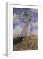 Femme à l'Ombrelle Tournée Vers la Gauche (Woman with Umbrella), 1886-Claude Monet-Framed Premium Giclee Print