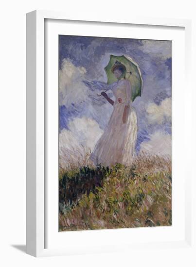 Femme à l'Ombrelle Tournée Vers la Gauche (Woman with Umbrella), 1886-Claude Monet-Framed Premium Giclee Print